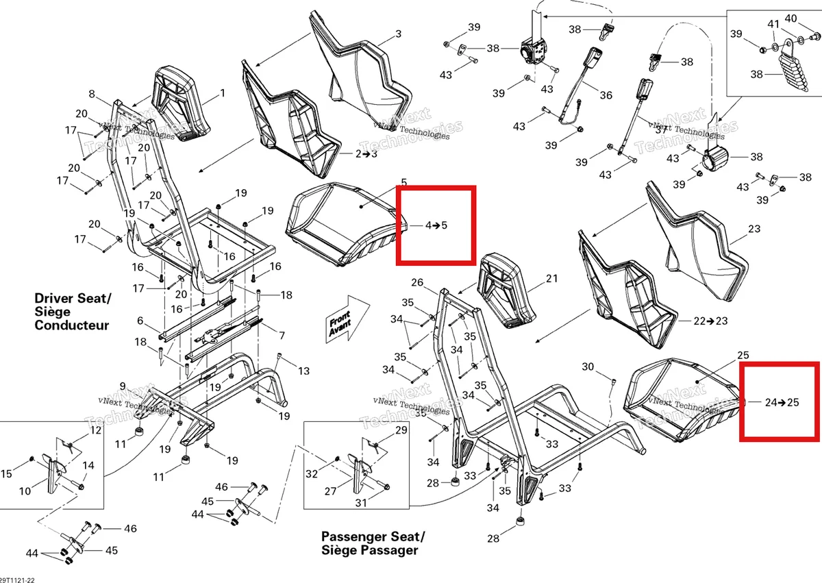 Деталь 708000867 на схеме узла 2011 Can-Am Commander 1000 Seat
