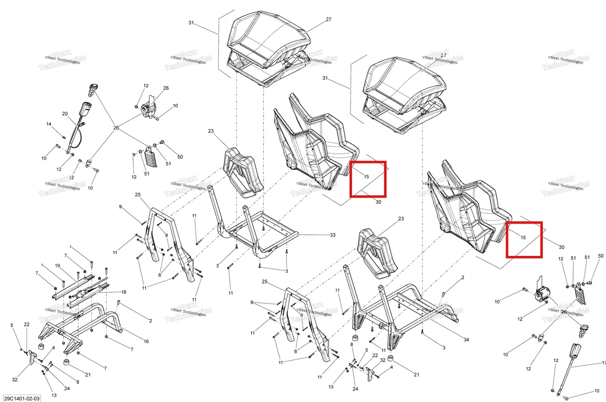 Деталь 708000935 на схеме узла 2014 Can-Am COMMANDER 1000, LTD Seat