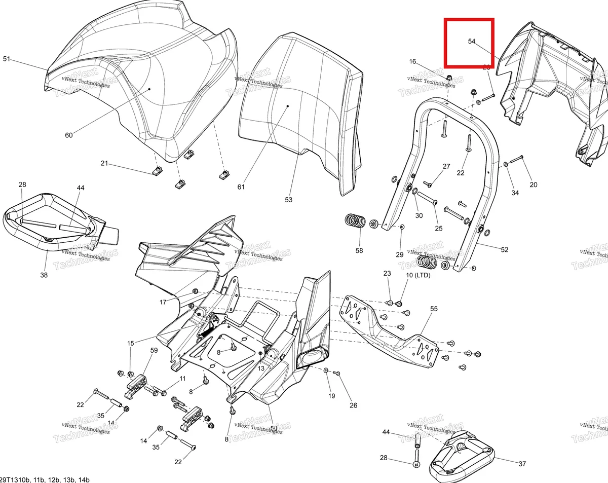 Деталь 708001057 на схеме узла 2013 Can-Am OUTLANDER MAX 1000EFI LTD Seat Passenger