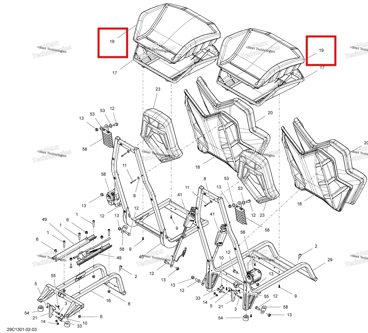 Деталь 708001086 на схеме узла 2013 Can-Am COMMANDER STD, DPS, XT, X 1000 EFI Seat