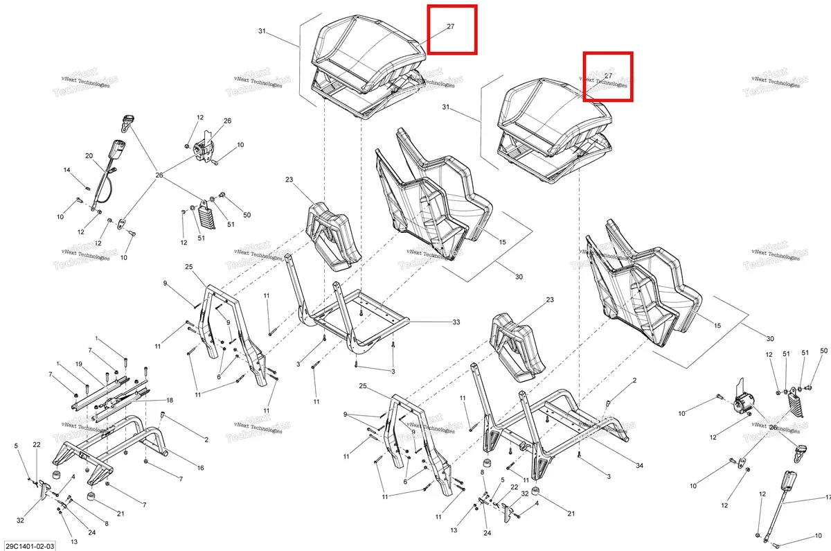 Деталь 708001099 на схеме узла 2014 Can-Am COMMANDER 1000, LTD Seat