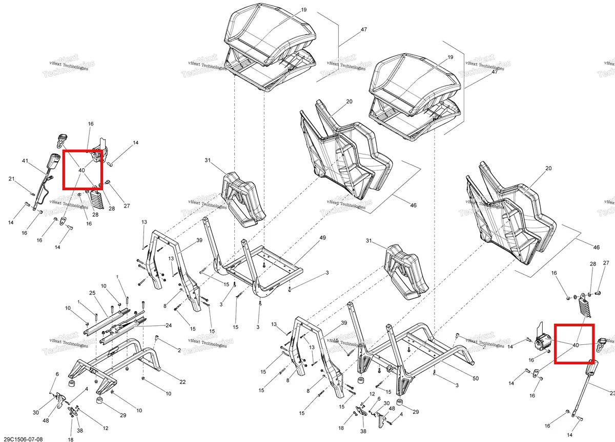 Деталь 708001130 на схеме узла 2016 Can-Am Maverick - Maverick MAX Seat