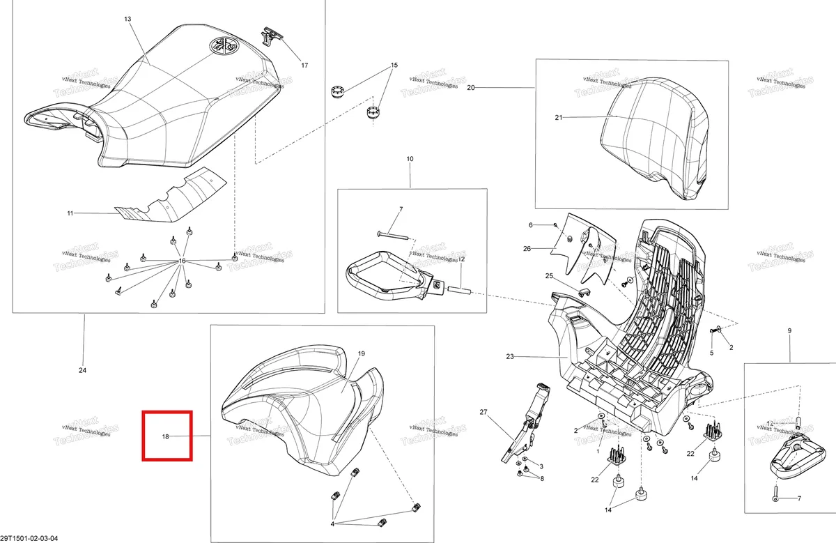 Деталь 708001287 на схеме узла 2015 Can-Am OUTLANDER L MAX 450 EFI Seat