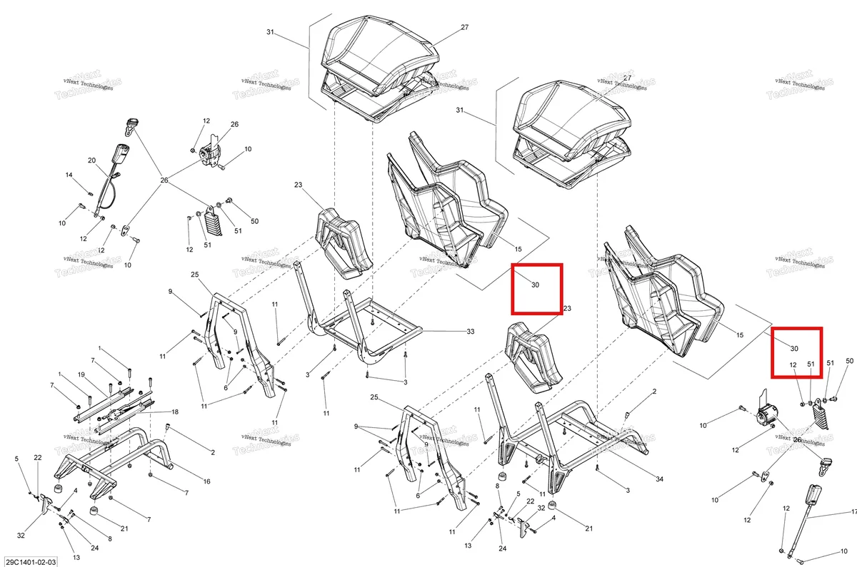 Деталь 708001411 на схеме узла 2014 Can-Am COMMANDER 1000, LTD Seat