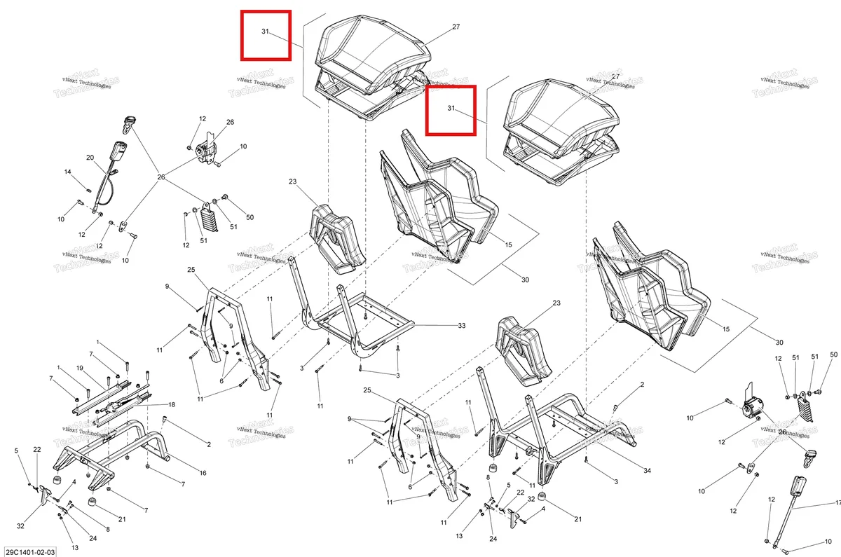 Деталь 708001412 на схеме узла 2014 Can-Am COMMANDER 1000, LTD Seat