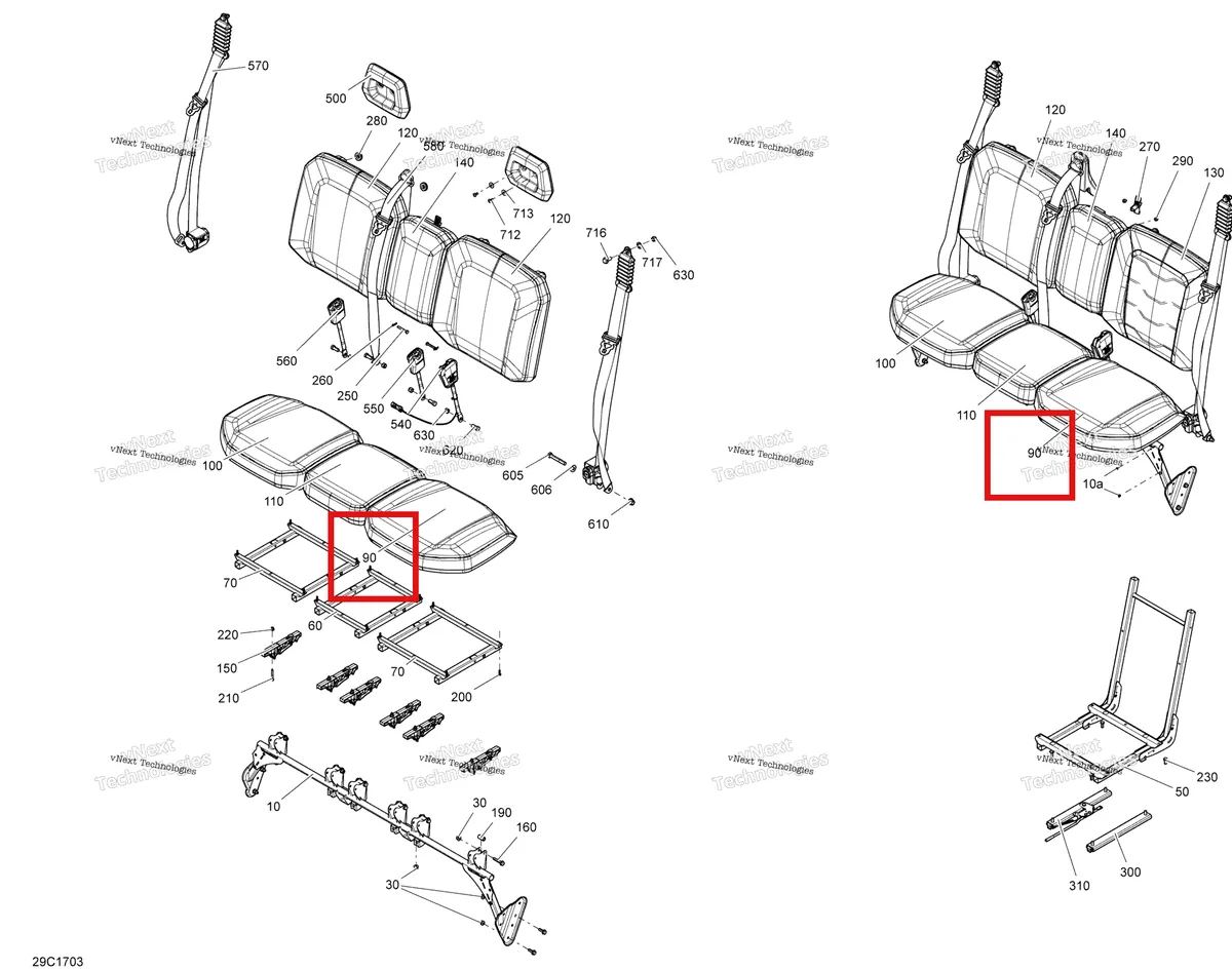 Деталь 708001497 на схеме узла 2017 Can-Am TRAXTER HD5 Seat