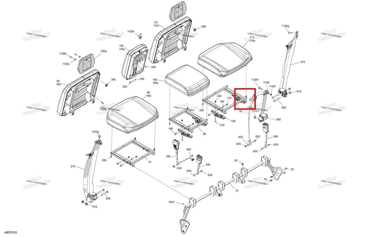 Деталь 708001719 на схеме узла 2026 Can-Am Defender - HD7 - BASE - 6XTC - Compass Green - 62