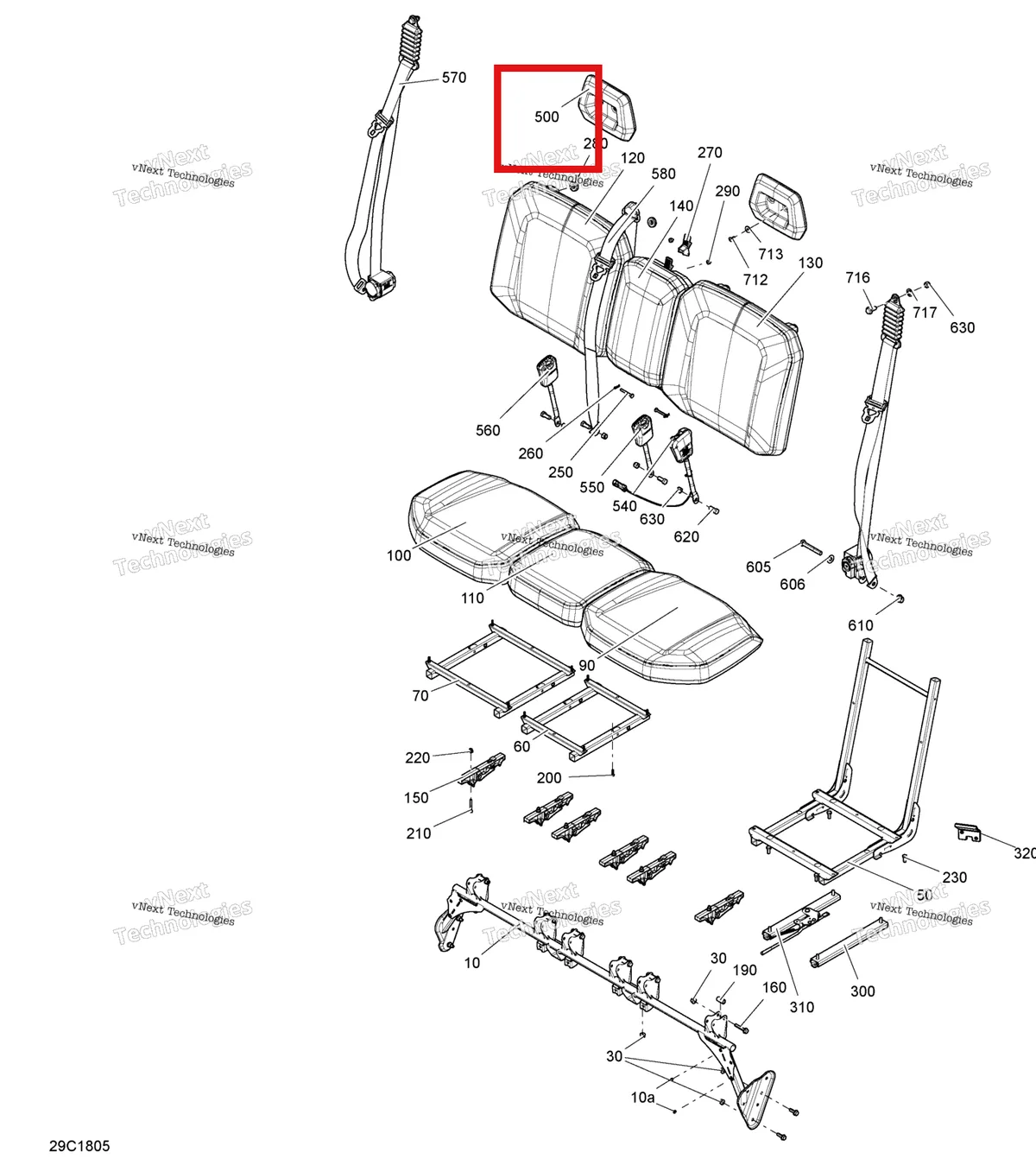 Деталь 708001721 на схеме узла 2018 Can-Am TRAXTER HD8 Seat Traxter - Hd8