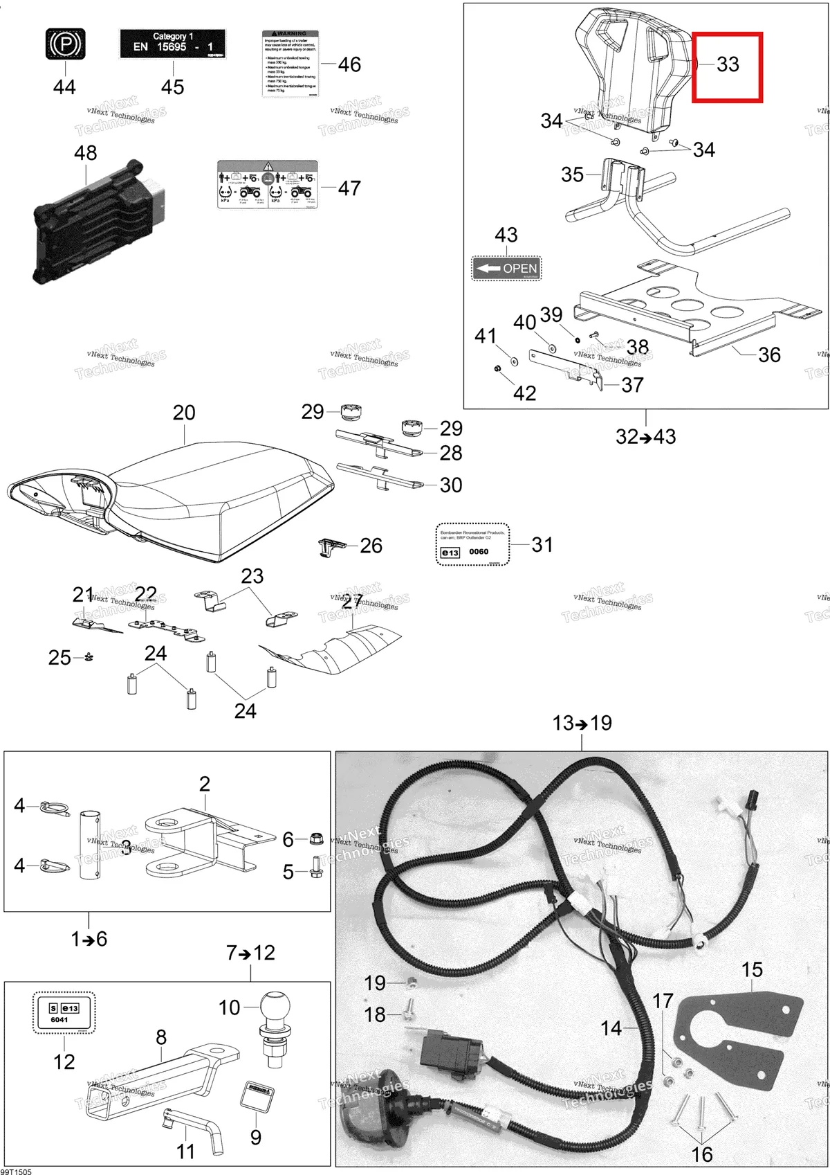 Деталь 708001751 на схеме узла 2015 Can-Am OUTLANDER 500 EFI T3 Parts