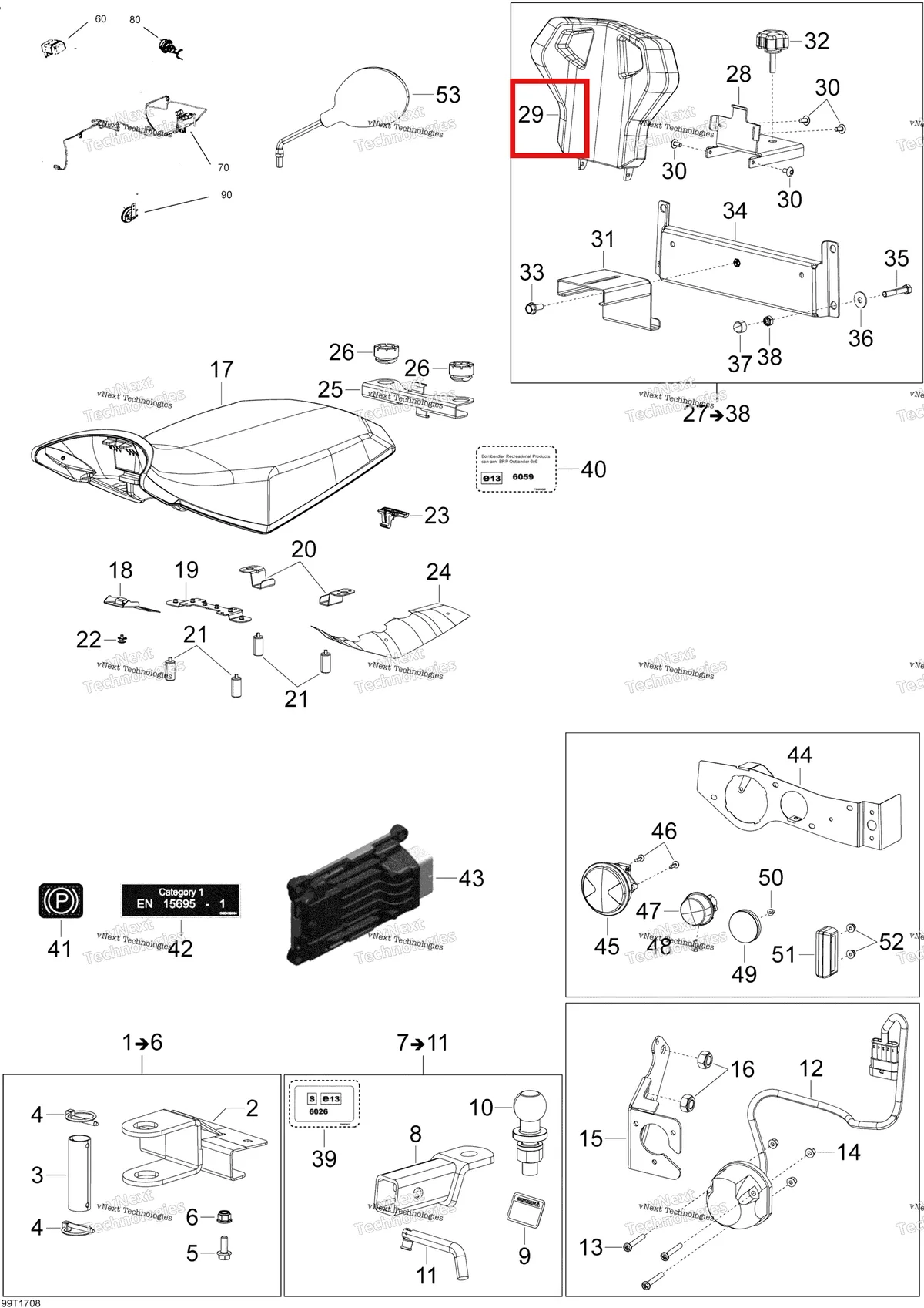 Деталь 708001794 на схеме узла 2018 Can-Am OUTLANDER 6X6 - 650 EFI T3 Parts