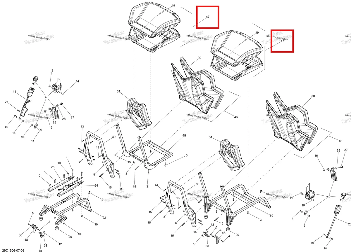 Деталь 708001882 на схеме узла 2016 Can-Am Maverick - Maverick MAX Seat