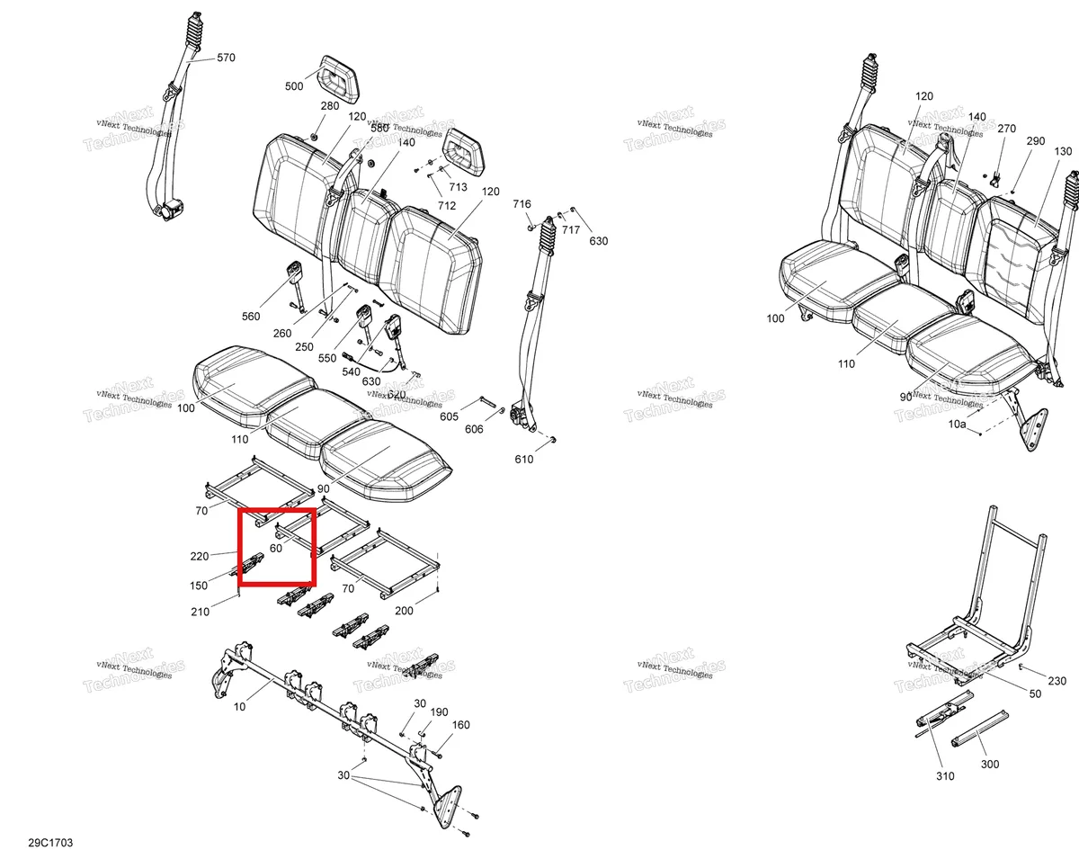Деталь 708001895 на схеме узла 2017 Can-Am TRAXTER HD5 Seat