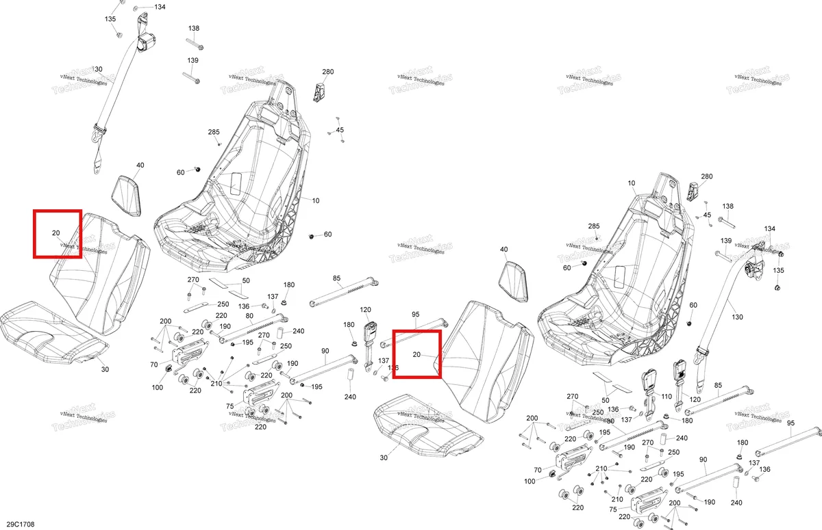 Деталь 708002127 на схеме узла 2017 Can-Am Maverick X3 MAX Seat