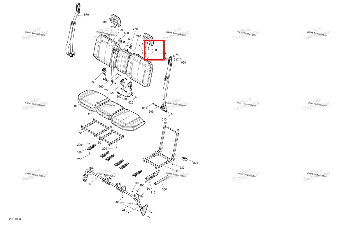 Деталь 708002351 на схеме узла 2019 Can-Am Defender HD5 Seat