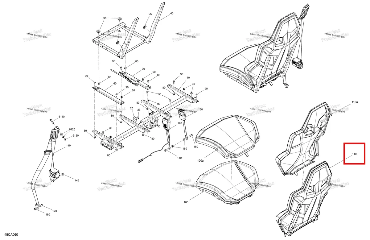 Деталь 708002430 на схеме узла 2021 Can-Am Maverick Sport 1000 - BASE Body - Seat