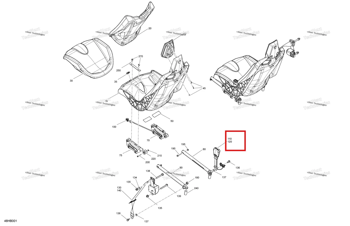 Деталь 708002480 на схеме узла 2022 Can-Am Maverick Turbo RR - DS - CE Body - Seat