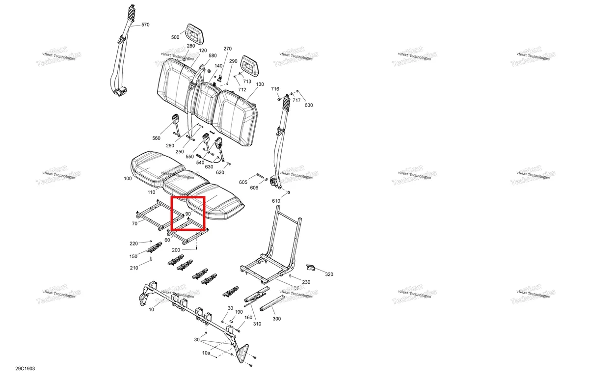 Деталь 708002546 на схеме узла 2019 Can-Am Defender HD5 Seat