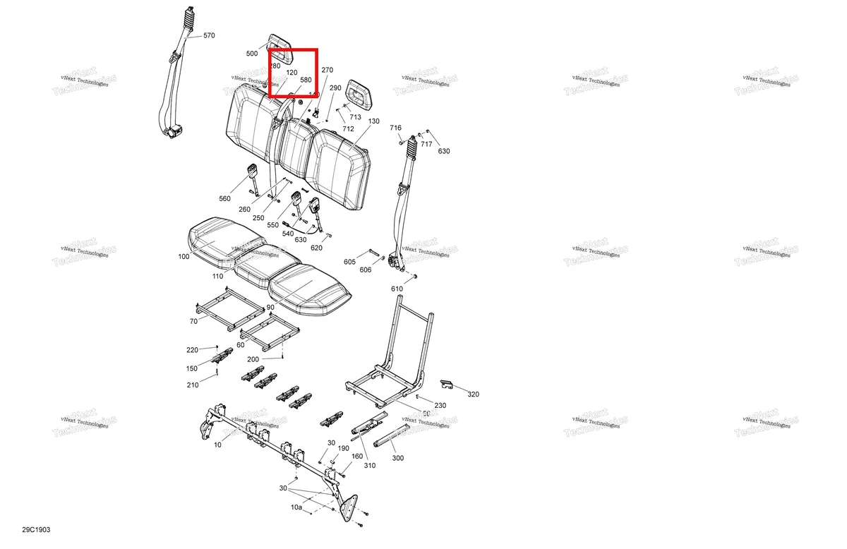 Деталь 708002563 на схеме узла 2019 Can-Am Defender HD5 Seat