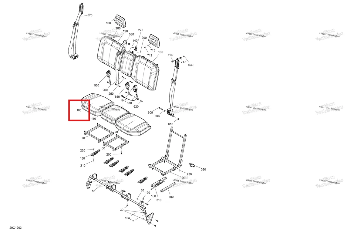 Деталь 708002606 на схеме узла 2019 Can-Am Defender HD5 Seat