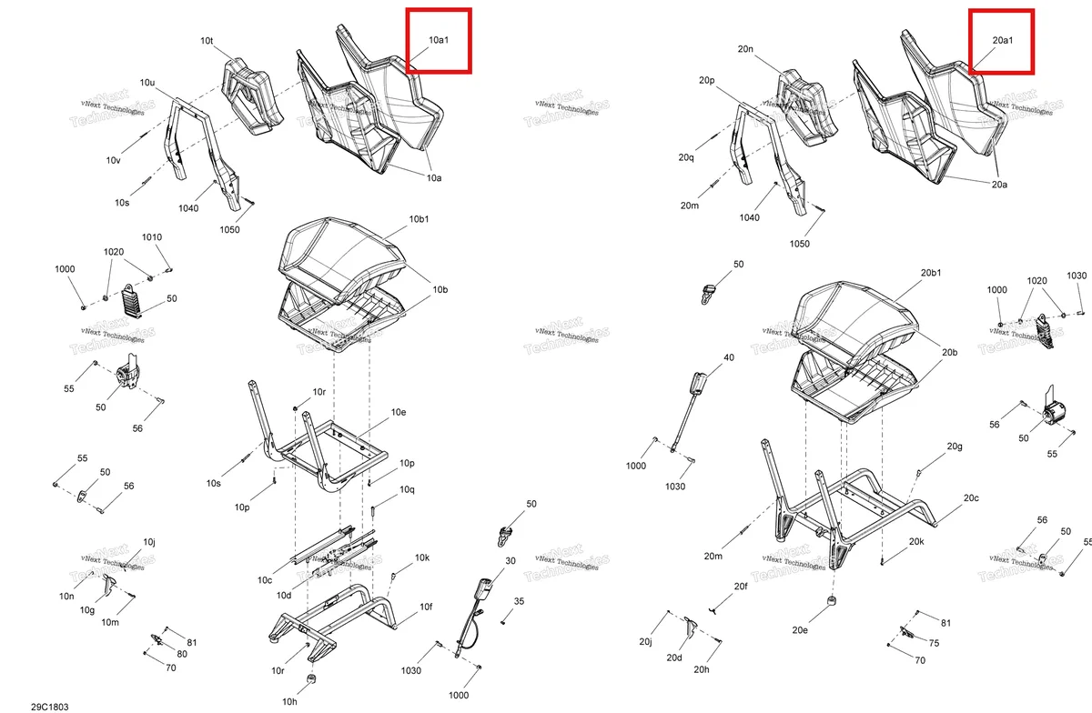 Деталь 708002630 на схеме узла 2018 Can-Am MAVERICK Seat Maverick Non Max