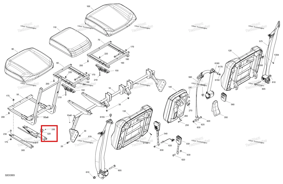 Деталь 708002640 на схеме узла 2023 Can-Am Defender MAX HD10 - XT Body - Seat - Front Section