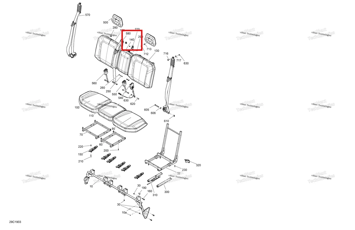 Деталь 708002668 на схеме узла 2019 Can-Am Defender HD5 Seat