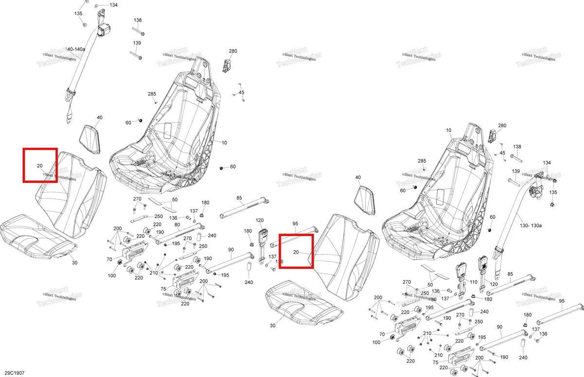 Деталь 708002674 на схеме узла 2019 Can-Am Maverick MAX Turbo R Seat - Turbo R