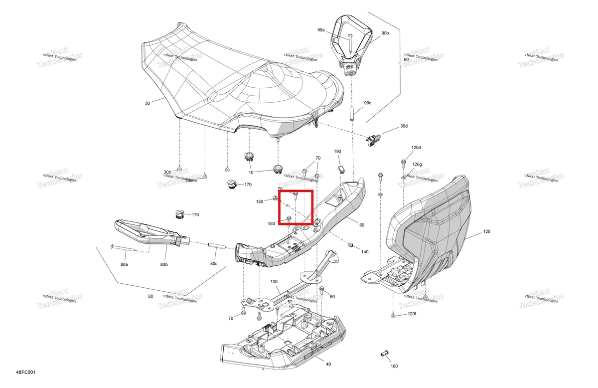 Деталь 708002737 на схеме узла 2023 Can-Am Outlander MAX DPS 500 Body - Seat
