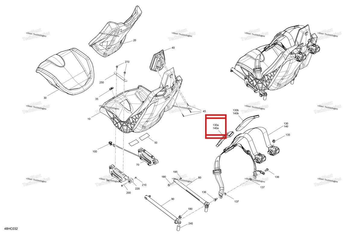 Деталь 708002824 на схеме узла 2023 Can-Am Maverick Turbo RR - XRC Body - Seat - 72 Inches Width Model