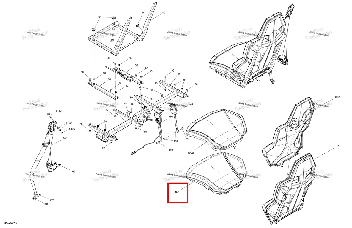 Деталь 708002839 на схеме узла 2021 Can-Am Maverick Sport 1000 - BASE Body - Seat