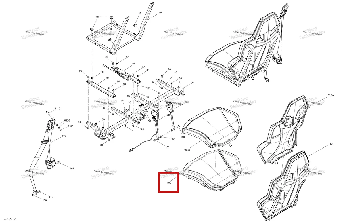 Деталь 708002863 на схеме узла 2021 Can-Am Maverick Sport 1000R - DPS - CE Body - Seat