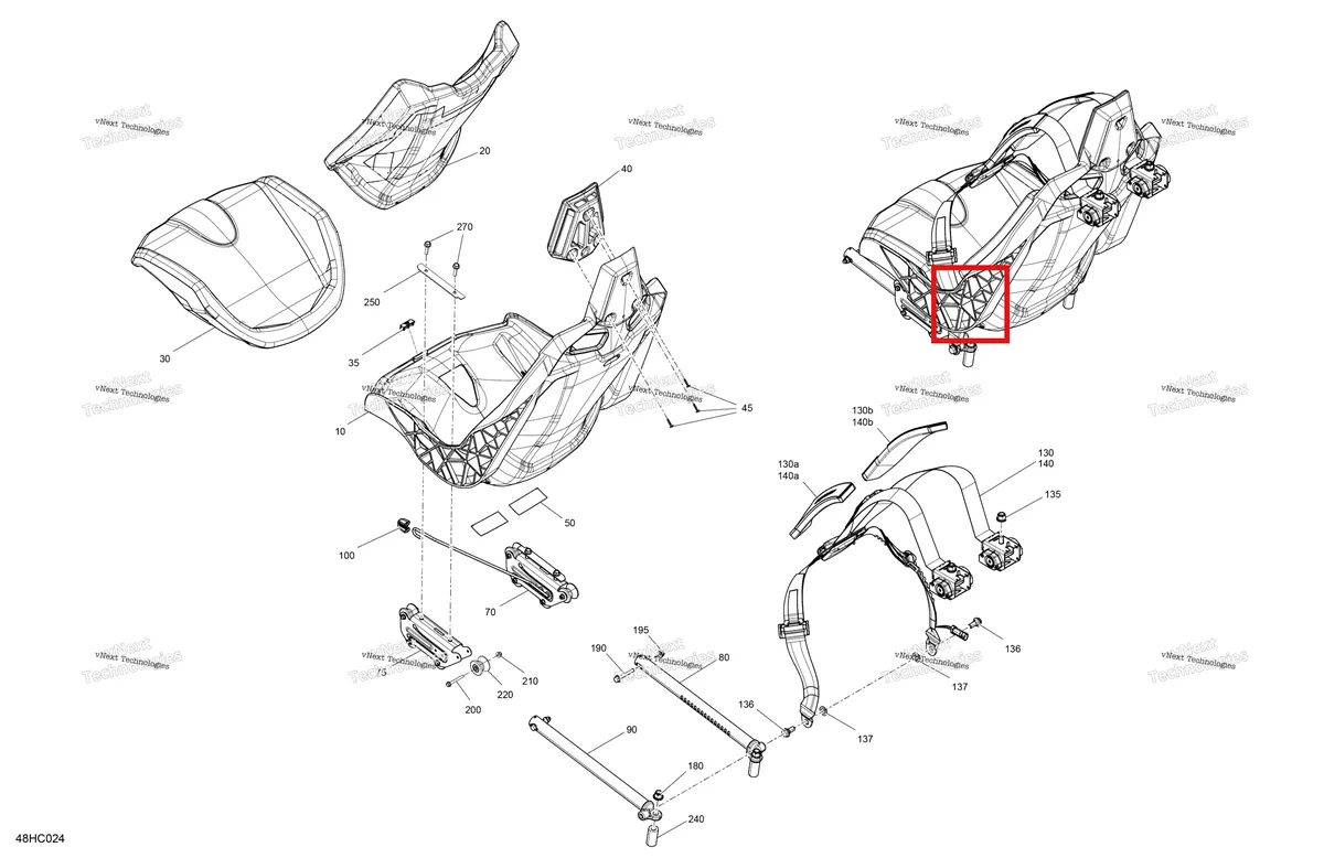 Деталь 708002874 на схеме узла 2023 Can-Am Maverick Turbo RR - XDS Body - Seat