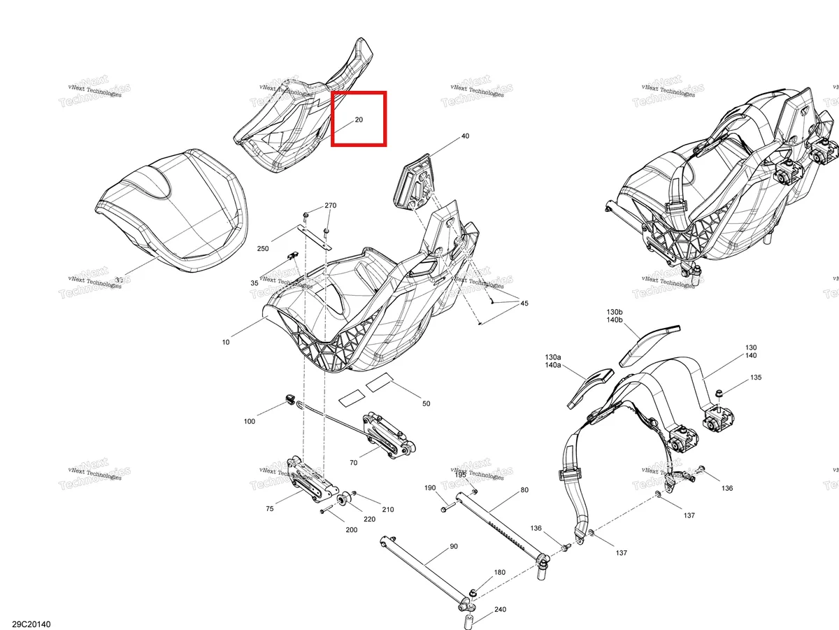 Деталь 708003006 на схеме узла 2020 Can-Am Maverick Turbo RR - XRC Seat