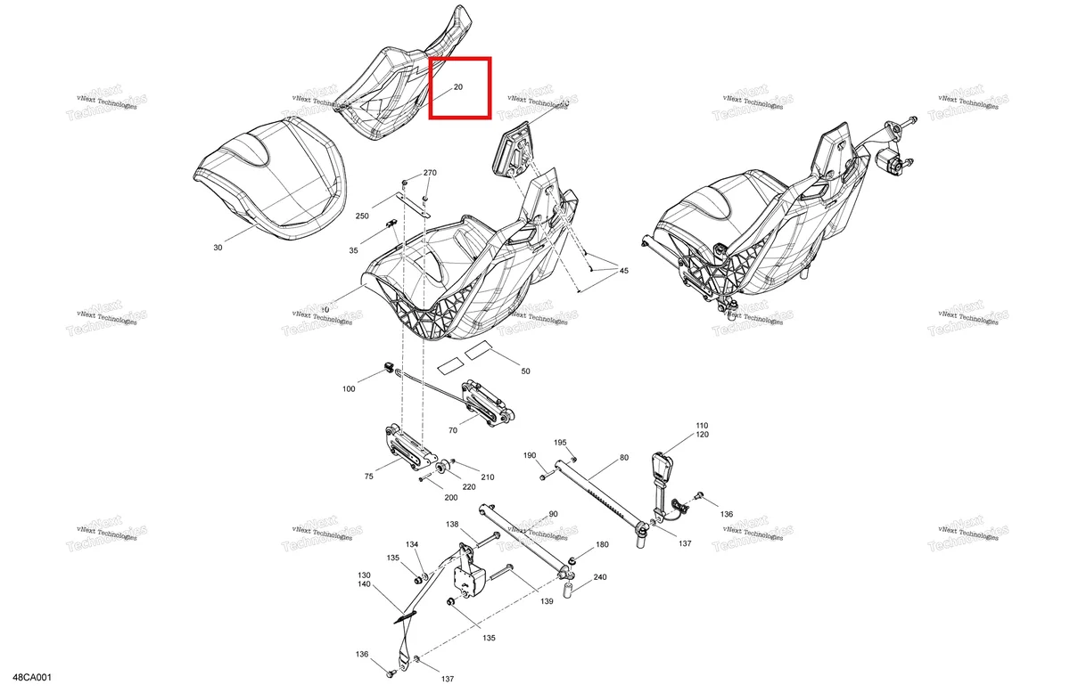 Деталь 708003007 на схеме узла 2021 Can-Am Maverick Turbo - XMR Body - Seat
