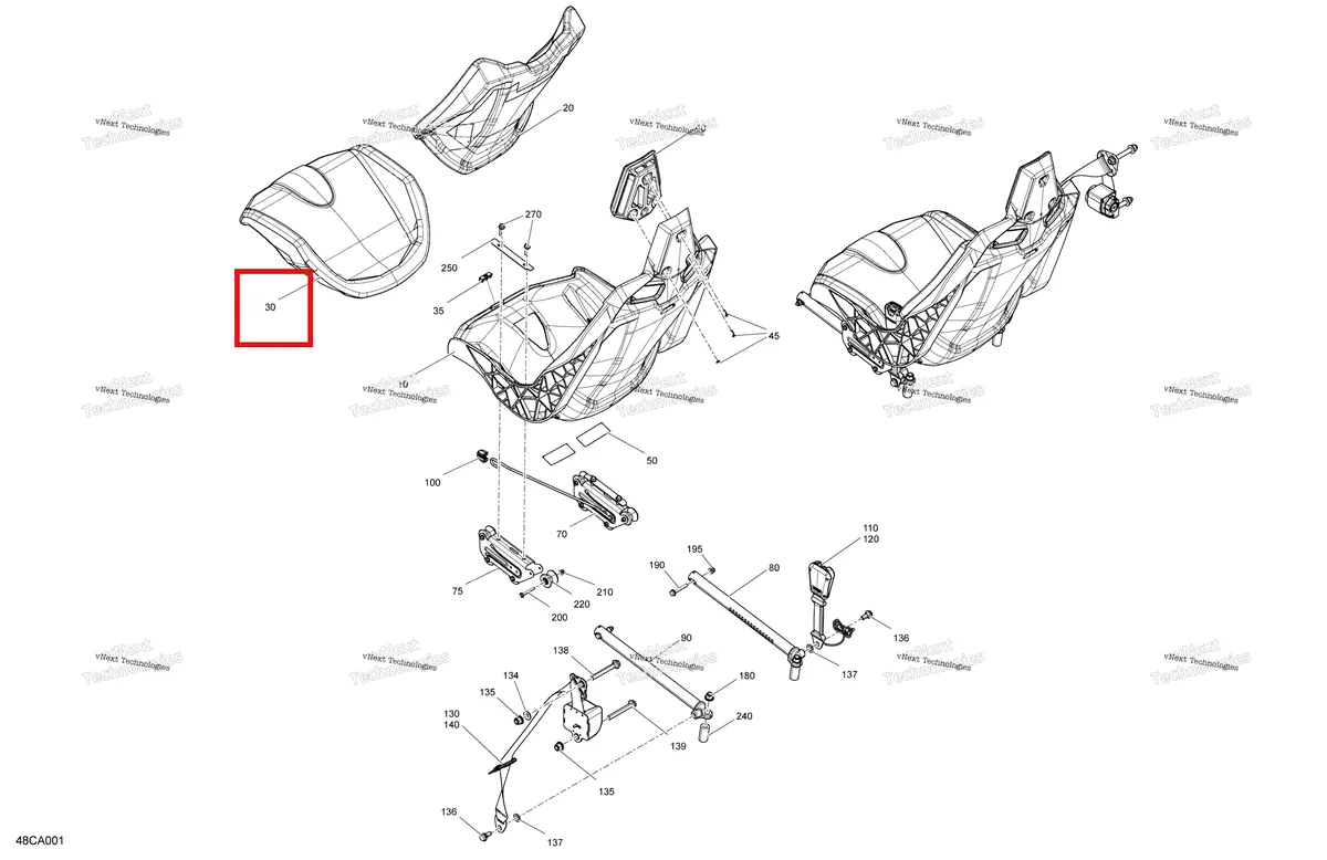 Деталь 708003010 на схеме узла 2021 Can-Am Maverick Turbo - XMR Body - Seat