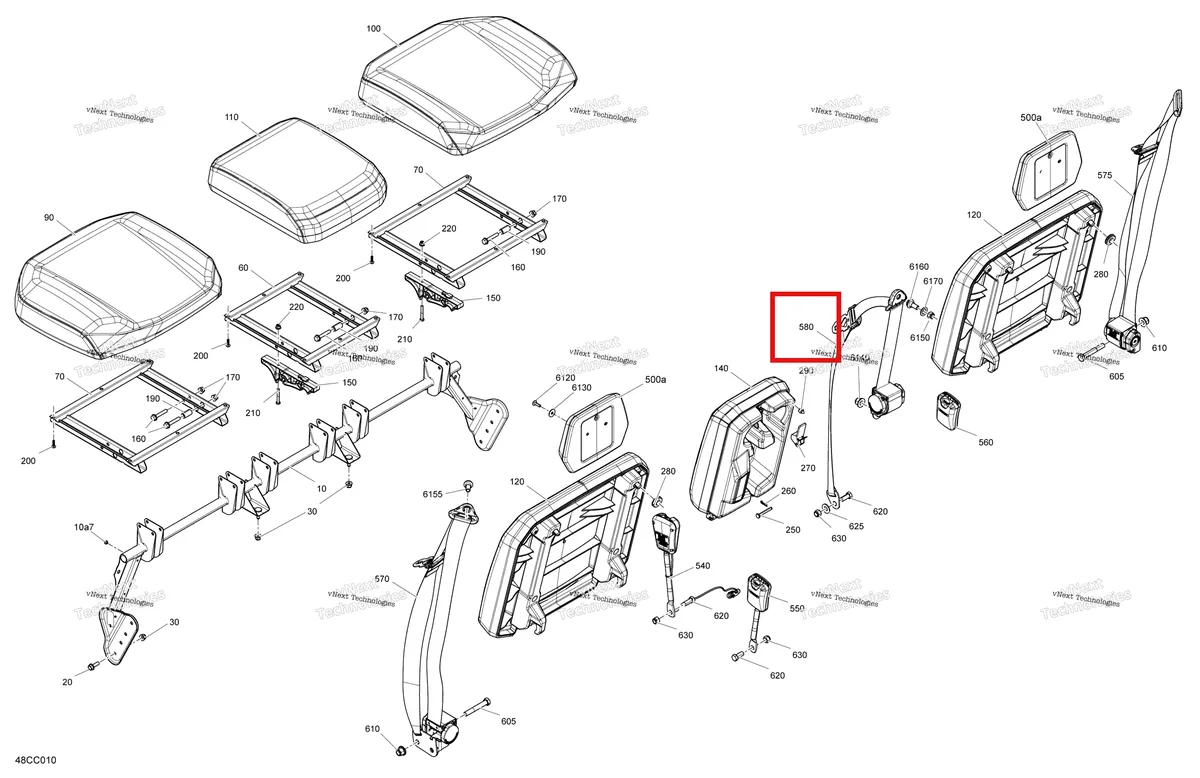 Деталь 708003164 на схеме узла 2023 Can-Am Defender HD9 - DPS CAB Body - Seat