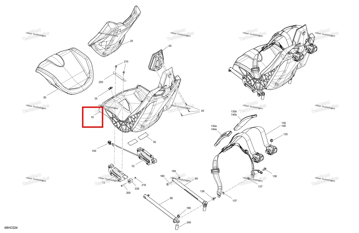 Деталь 708003216 на схеме узла 2023 Can-Am Maverick Turbo RR - XRS STD Body - Seat