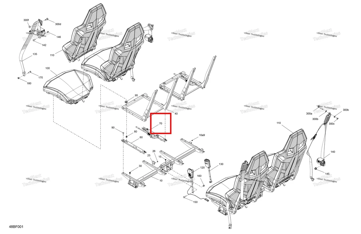 Деталь 708003316 (Правый склиз Can-Am Commander 1000R EFI DPS (2022) (708003316)) на схеме узла 2026 Can-Am Maverick Sport MAX - 1000R EFI - DPS - 9JTB - Timeless Black Metallic - 60