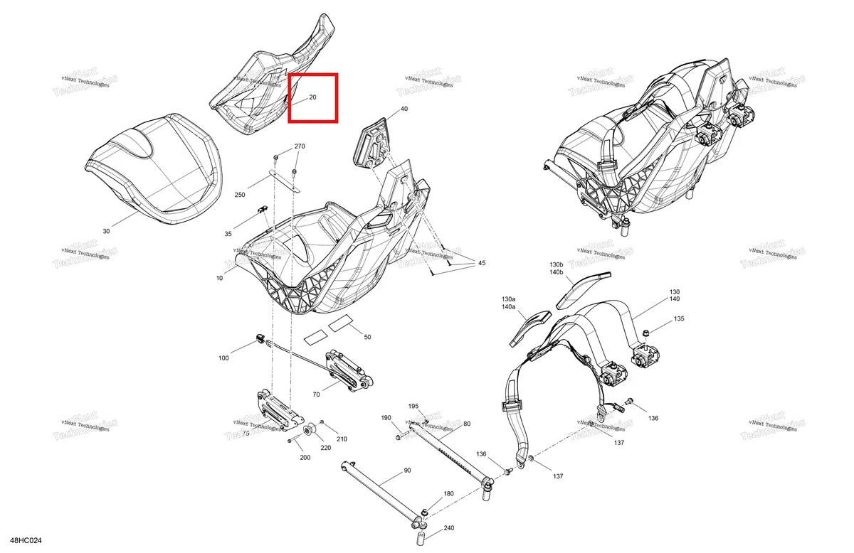 Деталь 708003347 на схеме узла 2023 Can-Am Maverick Turbo RR - XRS STD Body - Seat