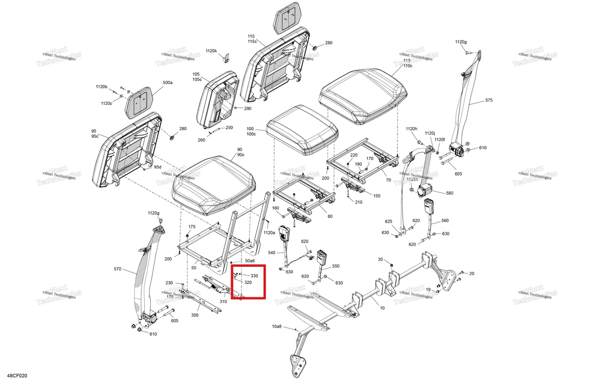 Деталь 708003672 (Сиденье упор Can-Am Commander MAX 1000R EFI XT (2024) (708003672)) на схеме узла 2026 Can-Am Defender - HD9 - XT - 8FTK - Dark Wildland Camo - 62