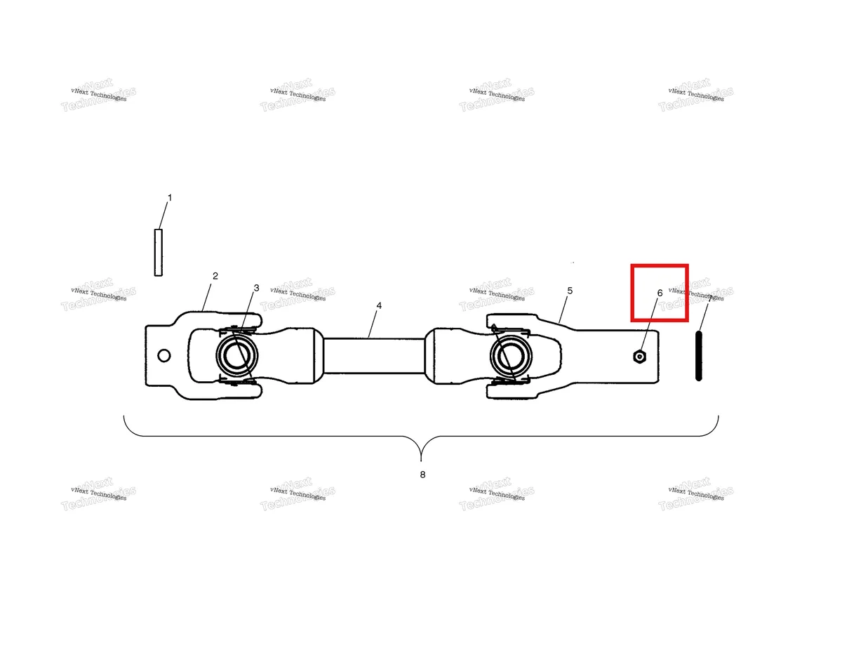 Деталь 7080424 на схеме узла Rear Prop Shaft