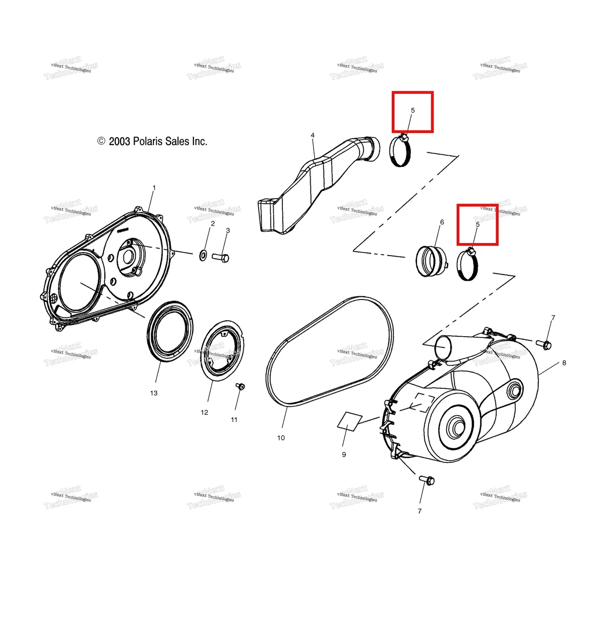 Деталь 7080707 на схеме узла Clutch Cover