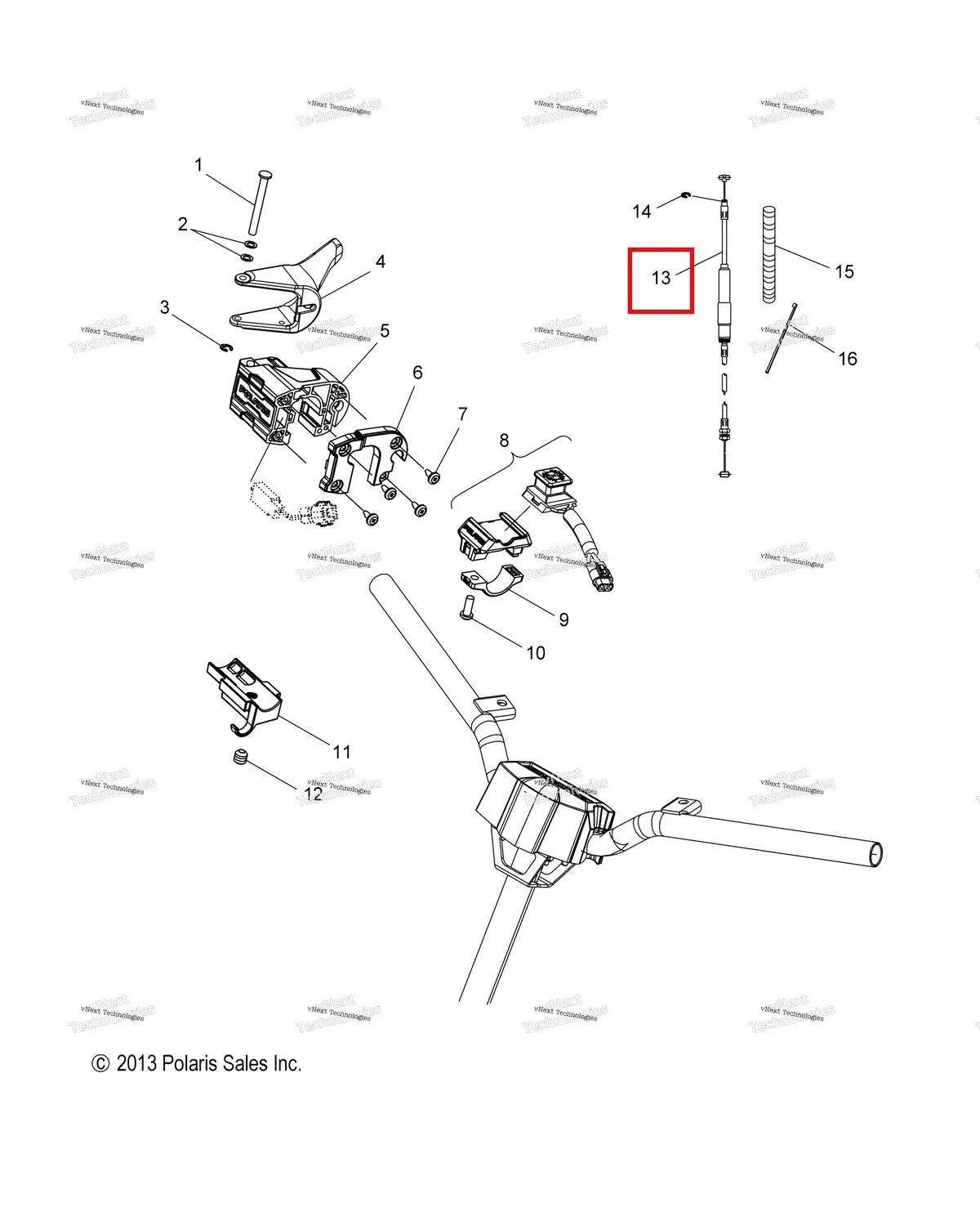 Деталь 7081154 на схеме узла Engine, Throttle Control Asm