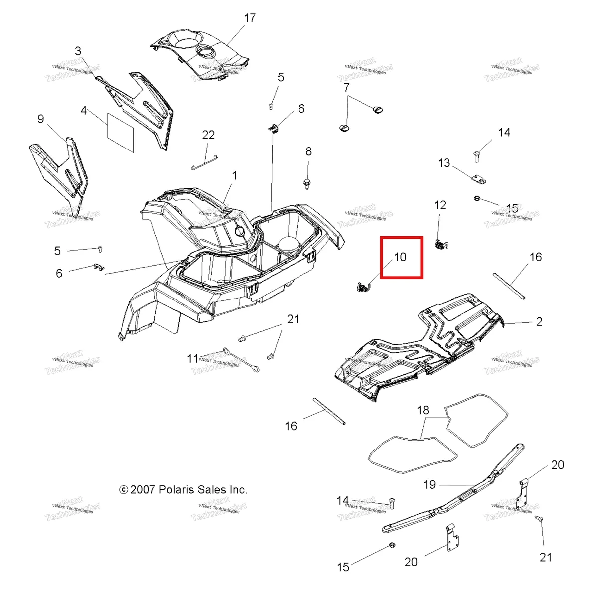 Деталь 7081422 на схеме узла Body, Front Cab & Front Box Cover