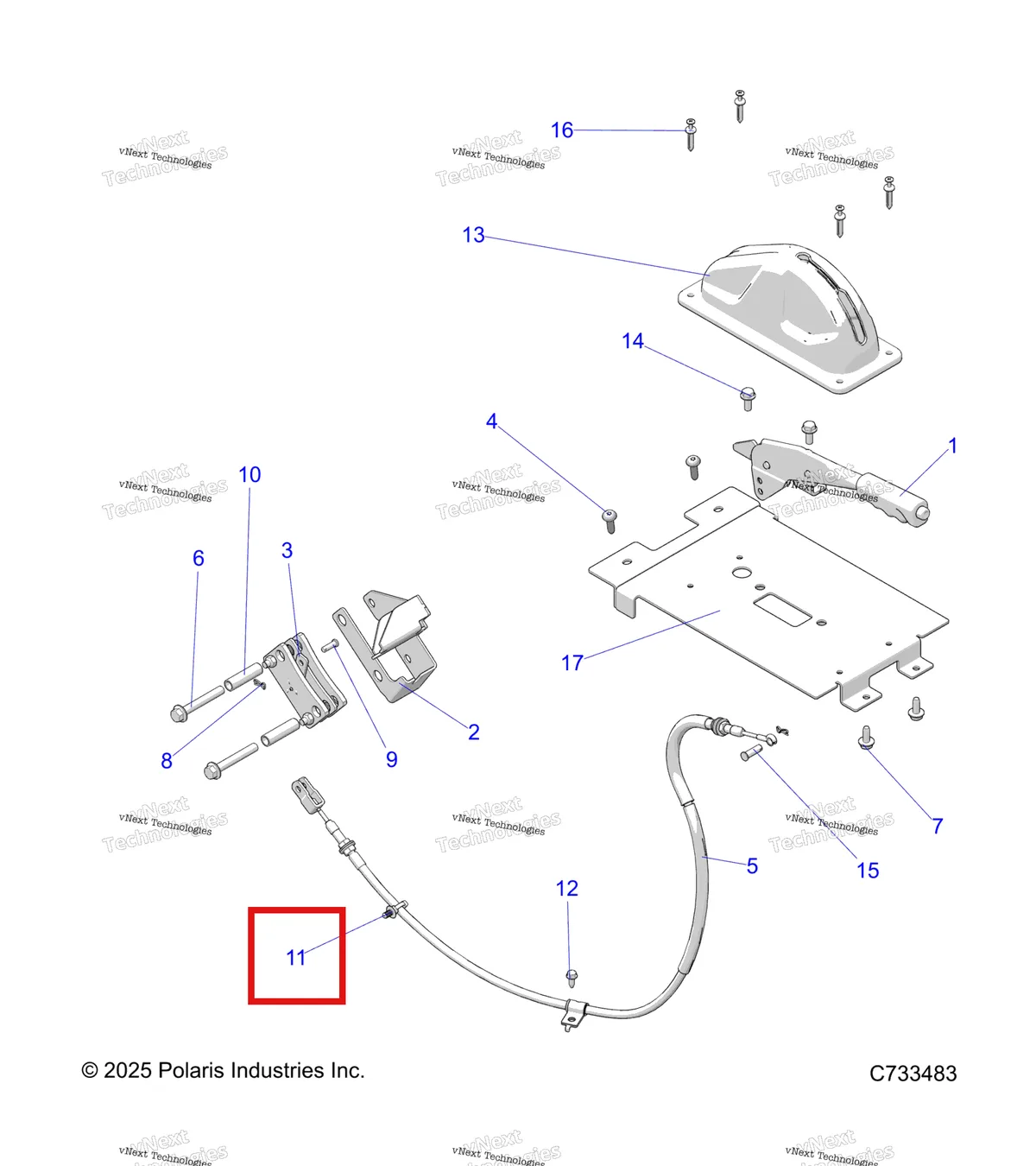 Деталь 7081496 на схеме узла Brakes, Parking