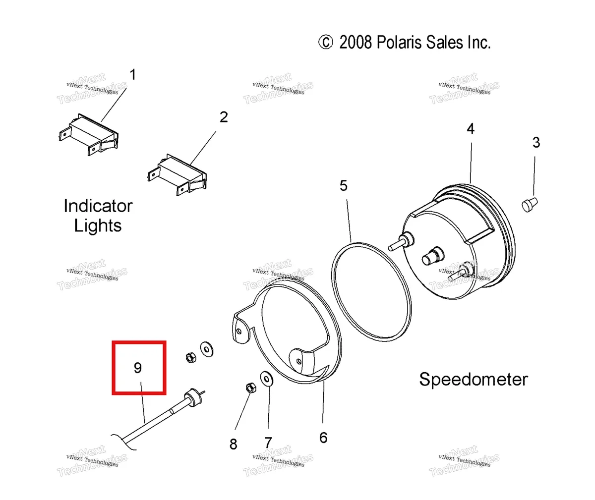 Деталь 7081499 на схеме узла Electrical, Speedometer & Indicator Lights