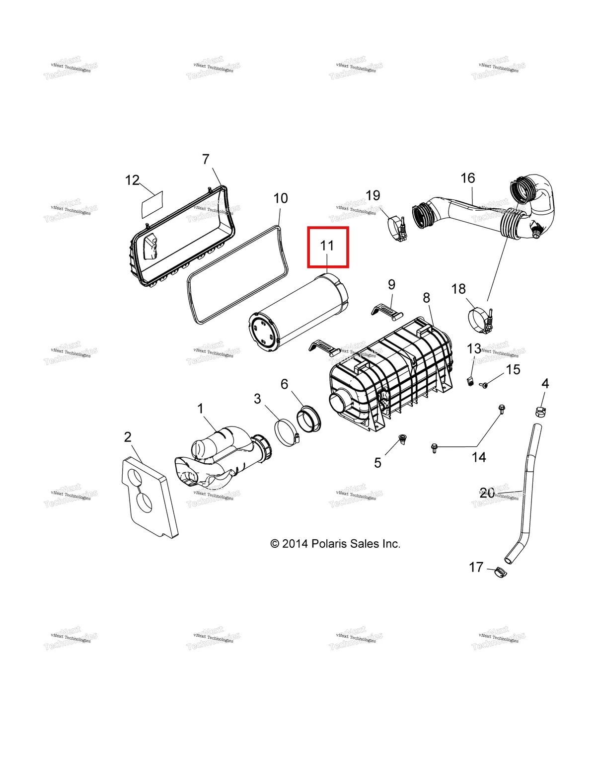 Деталь 7081937 на схеме узла Engine, Air Intake System