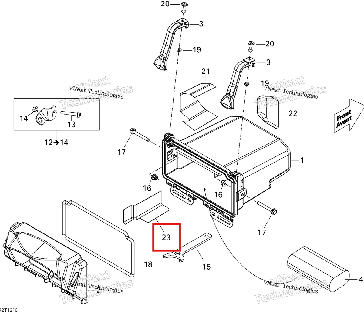 Деталь 708200083 на схеме узла 2012 Can-Am Renagade 500EFI STD Rear Cargo Box
