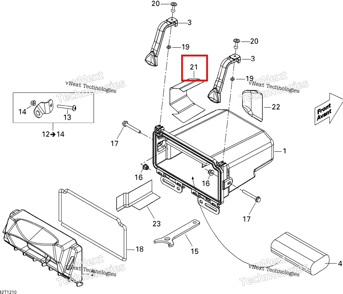 Деталь 708200087 на схеме узла 2012 Can-Am Renagade 500EFI STD Rear Cargo Box