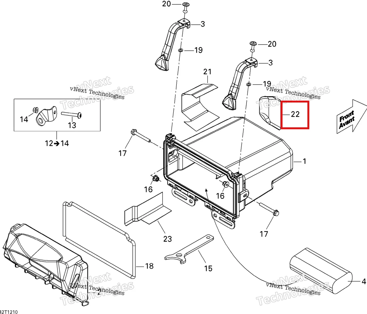 Деталь 708200088 на схеме узла 2012 Can-Am Renagade 500EFI STD Rear Cargo Box